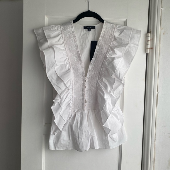 Lulu’s In A Ruffle White Ruffled Hook and Eye Top - Picture 6 of 11